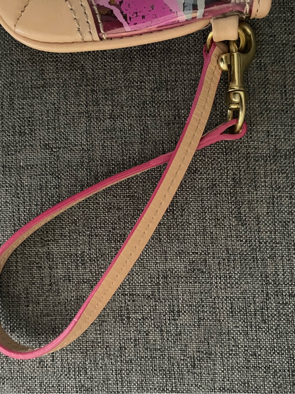 Coach Multicolor Signature Graphic clear Wristlet in Pink, Yellow, Blue, Cream - Picture 5 of 7